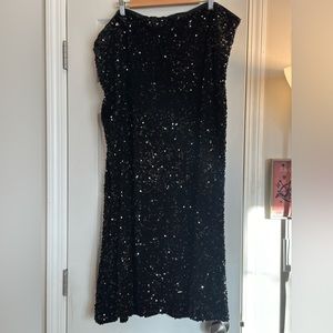 NWOT Old Navy Jet Black Sequin Skirt 4X Plus Size